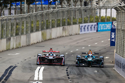 Sam Bird, DS Virgin Racing, leads Luca Filippi, NIO Formula E Team