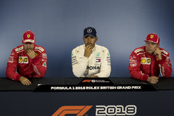 Sebastian Vettel, Ferrari, Lewis Hamilton, Mercedes-AMG F1 and Kimi Raikkonen, Ferrari in the Press Conference