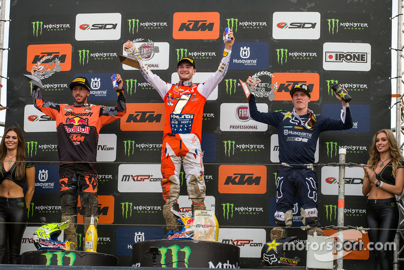 Podio: Jeffrey Herlings, Red Bull KTM Factory Racing, Tony Cairoli, Red Bull KTM Factory Racing y Max Anstie, Rockstar Energy Husqvarna