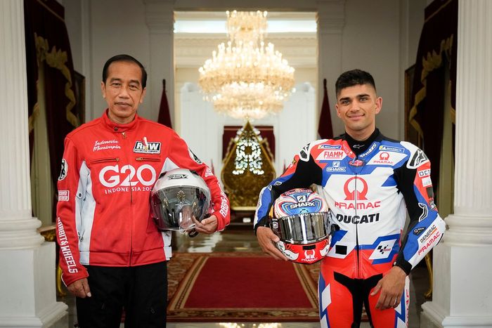 Jorge Martín, Pramac Racing y Joko Widodo, presidente de Indonesia