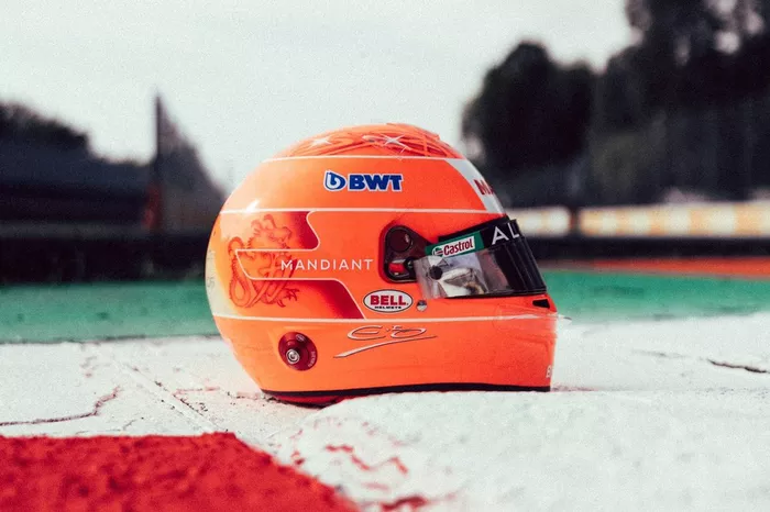 Helmet of Esteban Ocon, Alpine