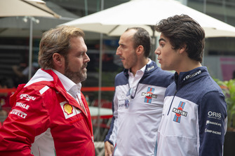 (L to R): Gino Rosato, Ferrari, Robert Kubica, Williams and Lance Stroll, Williams Racing
