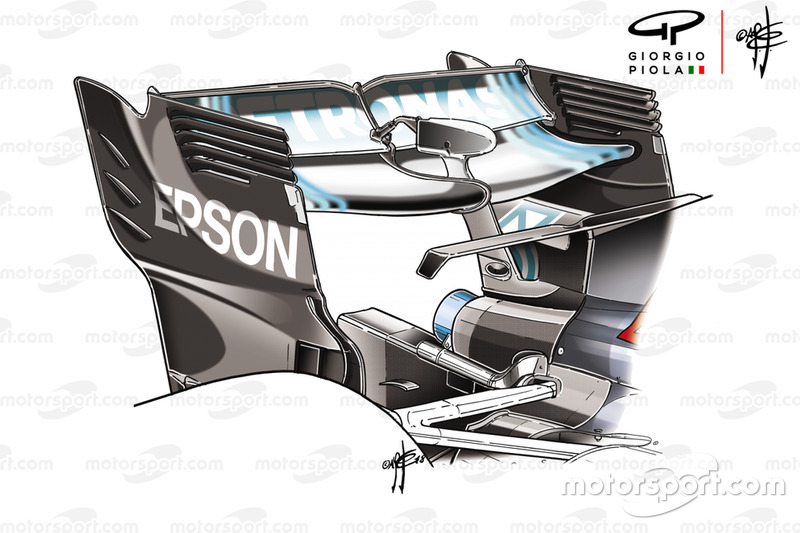 Mercedes F1 AMG W09, hátsó szárny, Azerbajdzsán GP
