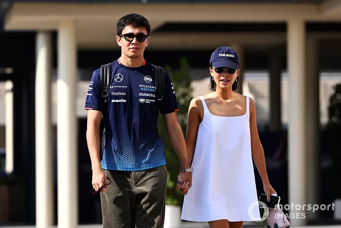 Alex Albon, Williams Racing, with girlfriend Lily Muni He