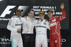 Podium: Second place Lewis Hamilton, Mercedes AMG F1, Race winner Valtteri Bottas, Mercedes AMG F1, third place Sebastian Vettel, Ferrari