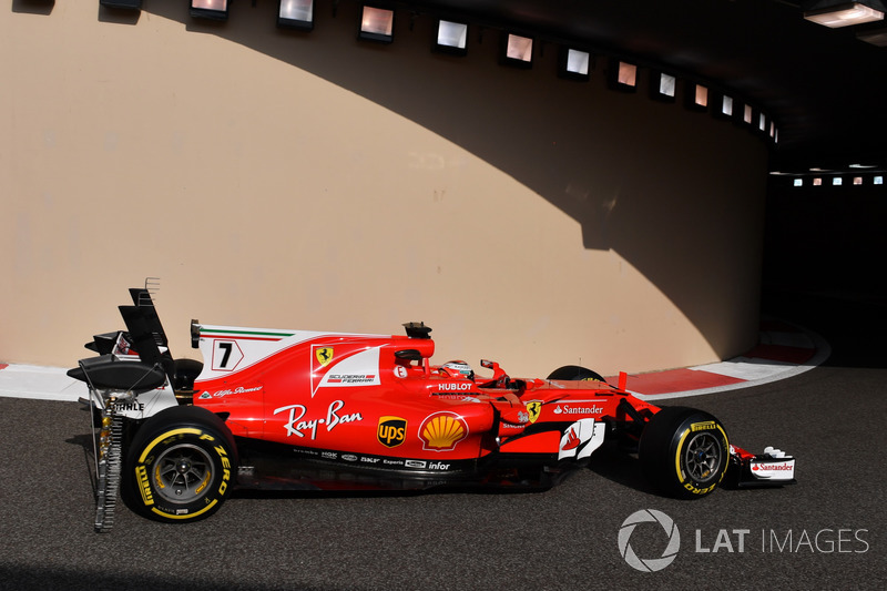 Kimi Raikkonen, Ferrari SF70H, aero sensor on rear wing