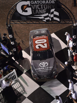 Erik Jones, Joe Gibbs Racing, Toyota Camry buyatoyota.com, pulls into victory lane.
