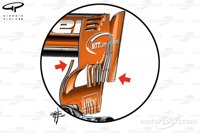 Aileron arrière de la McLaren MCL32, Bahreïn