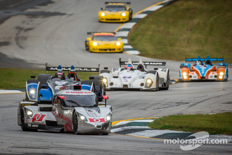 The DeltaWing team finishes on the podium at the final American Le Mans Series race