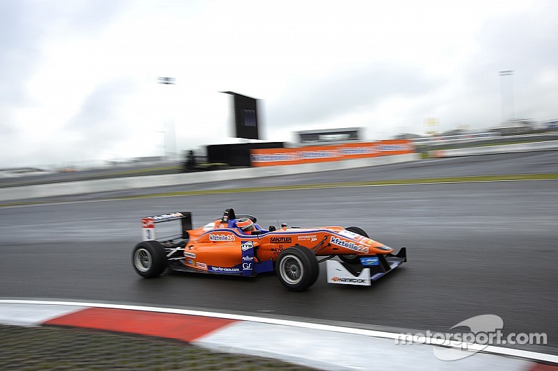 Lucas Auer claims the winner’s trophy at the Nürburgring