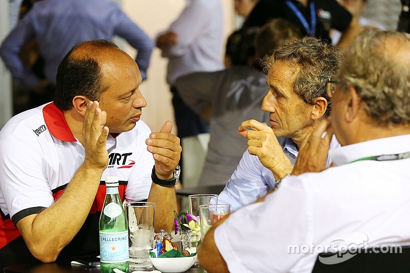 Frederic Vasseur, jefe de ART GP con Alain Prost