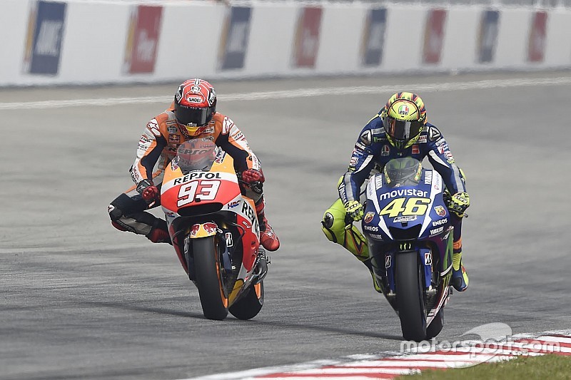 Marc Marquez, Repsol Honda Team e Valentino Rossi, Yamaha Factory Racing