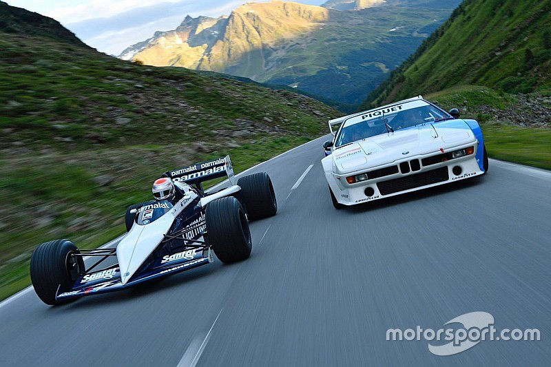 Nelson Piquet Jr. drives in his father's Brabham BMW F1