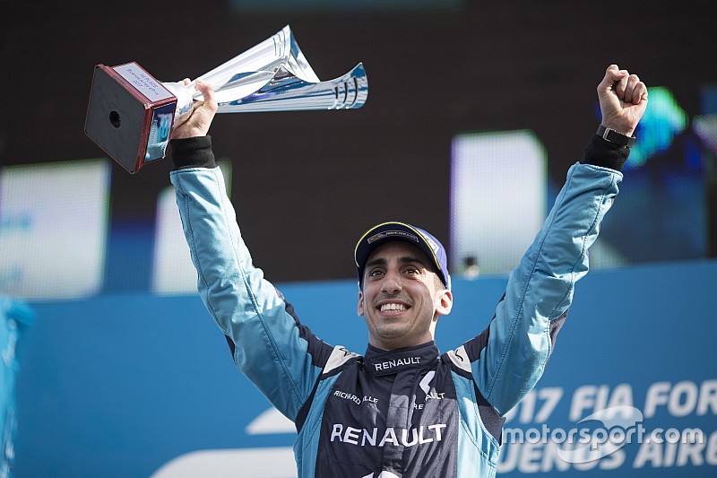 Podium: Race winner S&eacute;bastien Buemi, Renault e.Dams