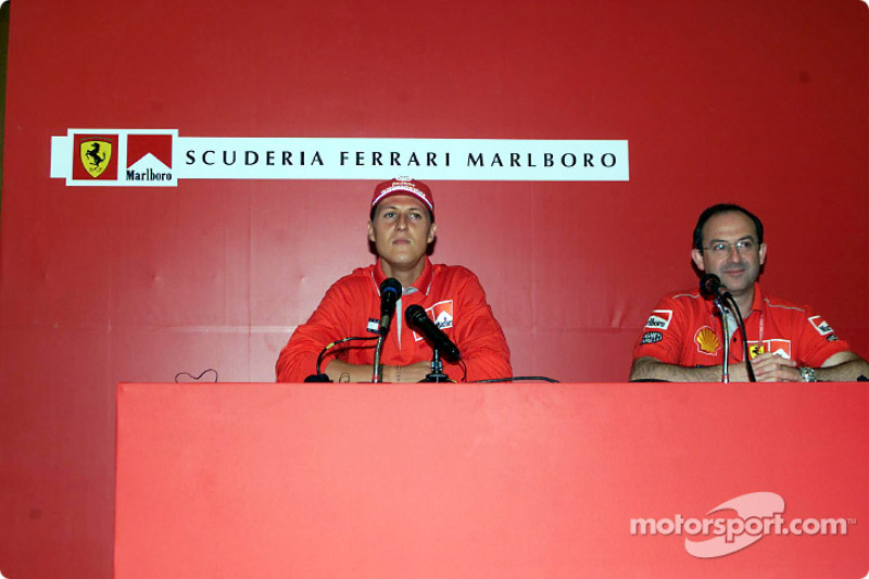 Marlboro Press Conference: Michael Schumacher and Claudio Berro