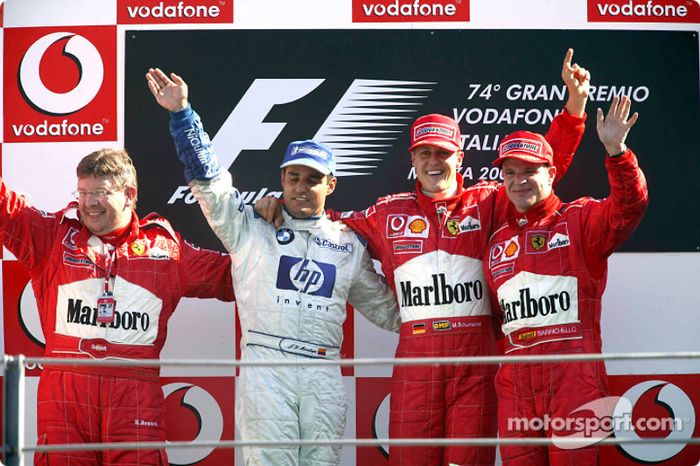 Los nueve podios de Montoya con el FW25 en 2003