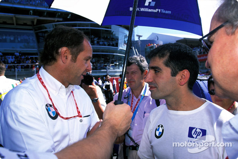 Gerhard Berger et Marc Gene sur la grille de départ