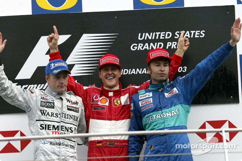 2003: 1. Michael Schumacher, 2. Kimi Räikkönen, 3. Heinz-Harald Frentzen