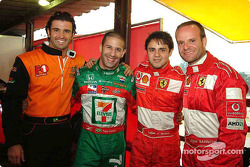 Christian Fittipaldi, Tony Kanaan, Felipe Massa e Rubens Barrichello