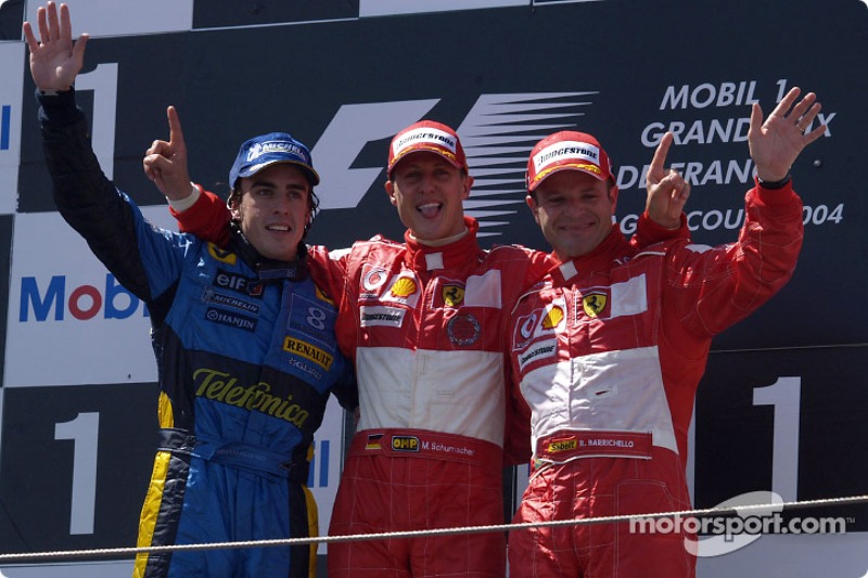 Podium: 1. Michael Schumacher, Ferrari; 2. Fernando Alonso, Renault; 3. Rubens Barrichello, Ferrari