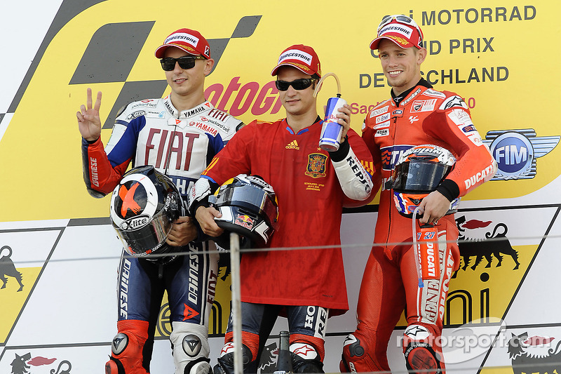 2010. 1 Dani Pedrosa. 2 Jorge Lorenzo. 3 Casey Stoner
