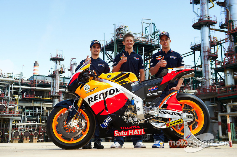 Dani Pedrosa, Casey Stoner y Andrea Dovizioso