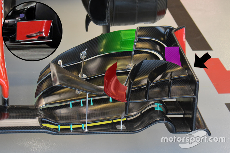 Détails de l'aileron avant de la Haas F1 Team VF-16