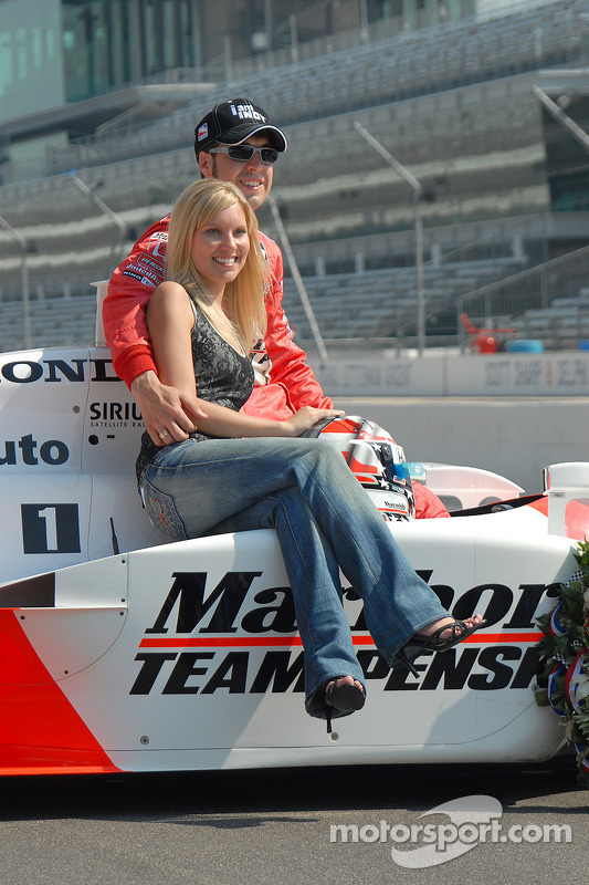 Sam Hornish jr. with wife Crystal at Indy 500