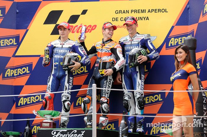 Podio: 1º Casey Stoner, 2º Jorge Lorenzo, 3º Ben Spies