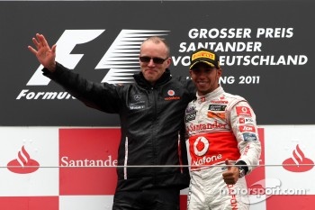 Podium: race winner Lewis Hamilton, McLaren Mercedes