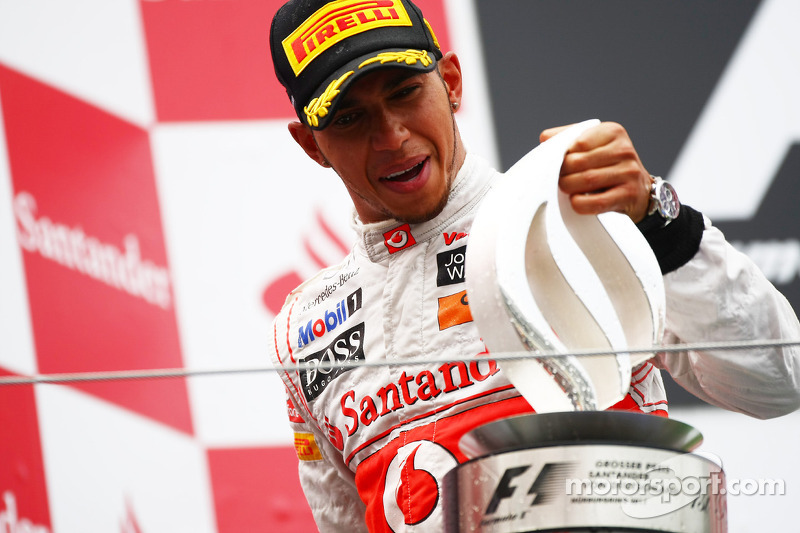 Podium: Sieger Lewis Hamilton, McLaren Mercedes