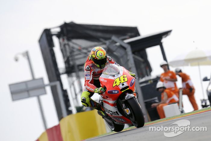 Valentino Rossi en su primer año con Ducati en Aragón 2011
