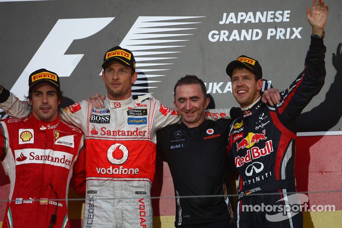 16. Fernando Alonso-Jenson Button-Sebastian Vettel: 6