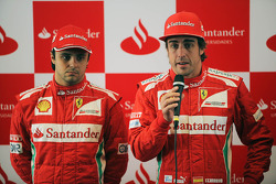 Felipe Massa, Scuderia Ferrari with team mate Fernando Alonso, Scuderia Ferrari at a Santander Press