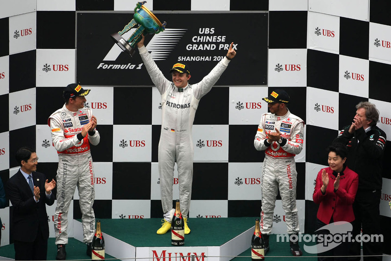 Jenson Button, McLaren Mercedes, Nico Rosberg, Mercedes AMG F1, Lewis Hamilton, McLaren Mercedes y Norbert Haug, Mercedes, Jefe de Motorsport