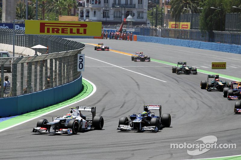Sergio Pérez, Sauber y Bruno Senna, Williams