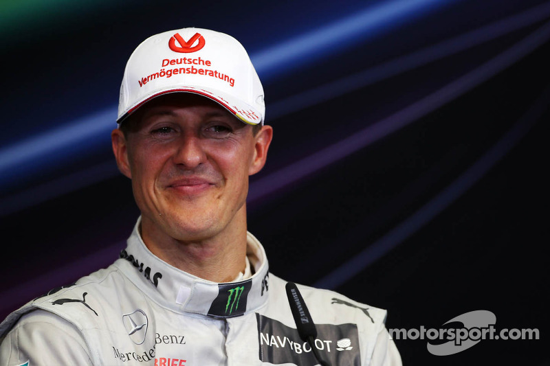 Third placed Michael Schumacher, Mercedes AMG F1 in the FIA Press Conference