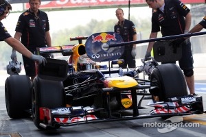 Sebastian Vettel, Red Bull Racing in the pits