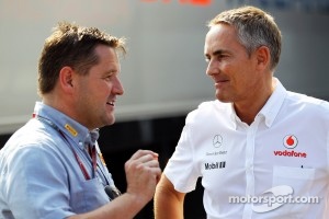 Paul Hembery, Pirelli Motorsport Director with Martin Whitmarsh, McLaren Chief Executive Officer