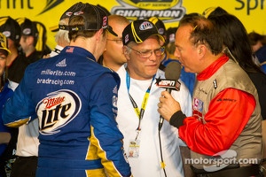 Championship victory lane: 2012 NASCAR Sprint Cup Series champion Brad Keselowski, Penske Racing Dodge celebrates with his dad