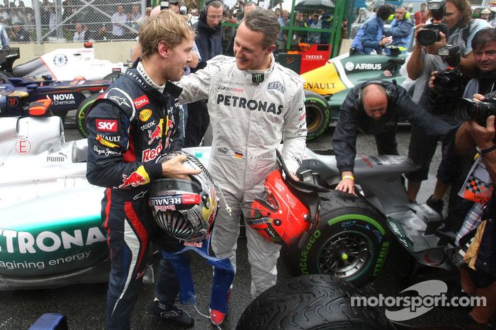 Sebastian Vettel, Red Bull Racing, y Michael Schumacher, Mercedes GP 2012