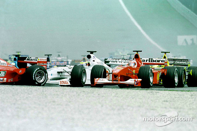 Rubens Barrichello en la salida del GP de Austria