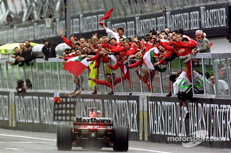 Michael Schumacher takes the win