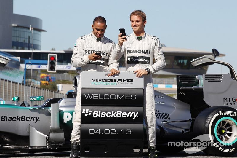 Lewis Hamilton e seu novo companheiro de equipe na Mercedes, Nico Rosberg