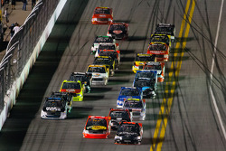 Johnny Sauter and Ty Dillon battle for the lead
