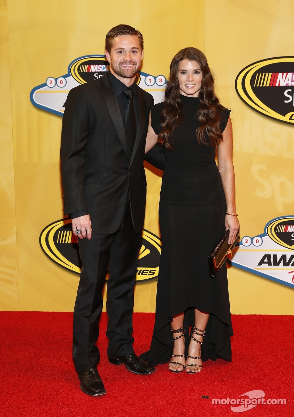 Ricky Stenhouse Jr. and Danica Patrick arrive on the red carpet