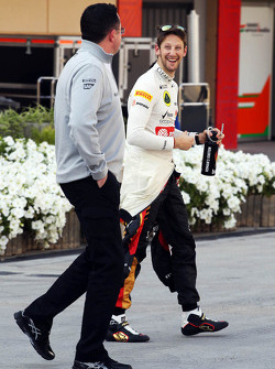 Eric Boullier avec Romain Grosjean