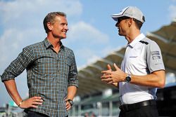 (L to R): David Coulthard, Red Bull Racing and Scuderia Toro Advisor / BBC Television Commentator with Jenson Button, McLaren