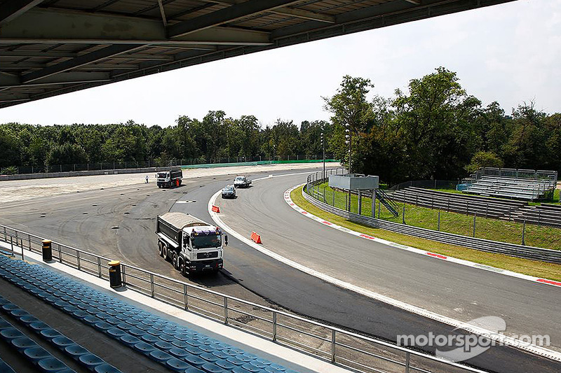 The runoff area at the Parabolica has been paved