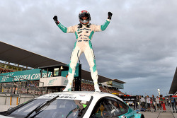 Winner James Rossiter celebrates